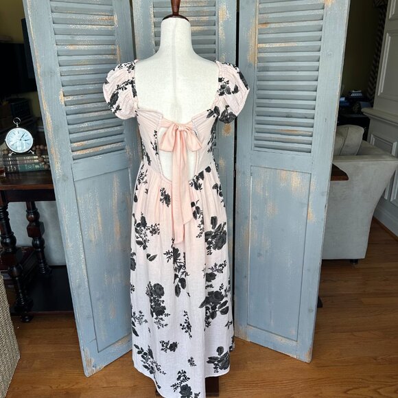 Free People Cream and Black Floral Midi Dress - Picture 13 of 16